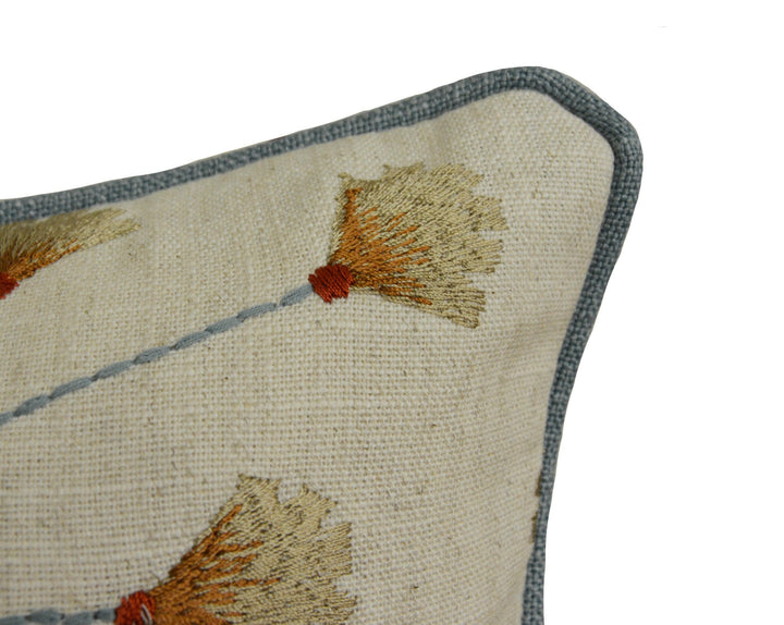 Sanderson - Gingko Trail - Brick - Embroidered Cushion Cover Throw Pillow Designer Home Decor.