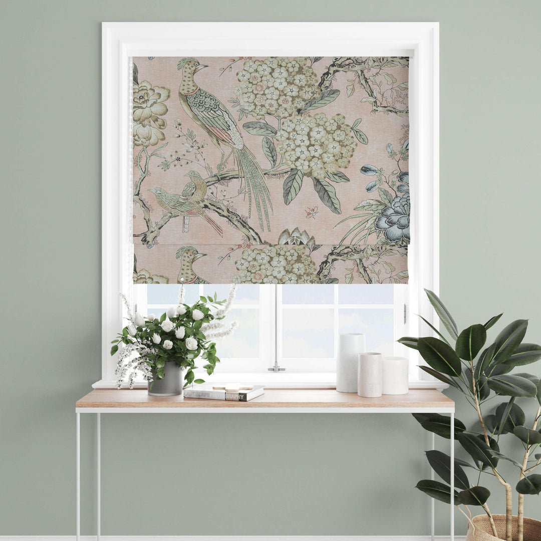 Thibaut - Villeneuve - Blush - Professionally Made Roman Blind Made to Measure.
