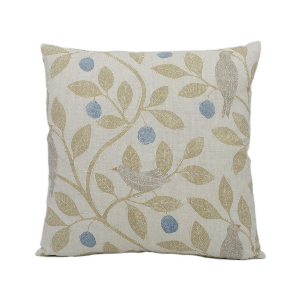 Sanderson - Damson Tree - Denim / Barley - Cushion Cover Throw Pillow Designer Home Décor.