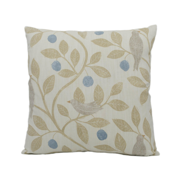 Sanderson - Damson Tree - Denim / Barley - Cushion Cover Throw Pillow Designer Home Décor.