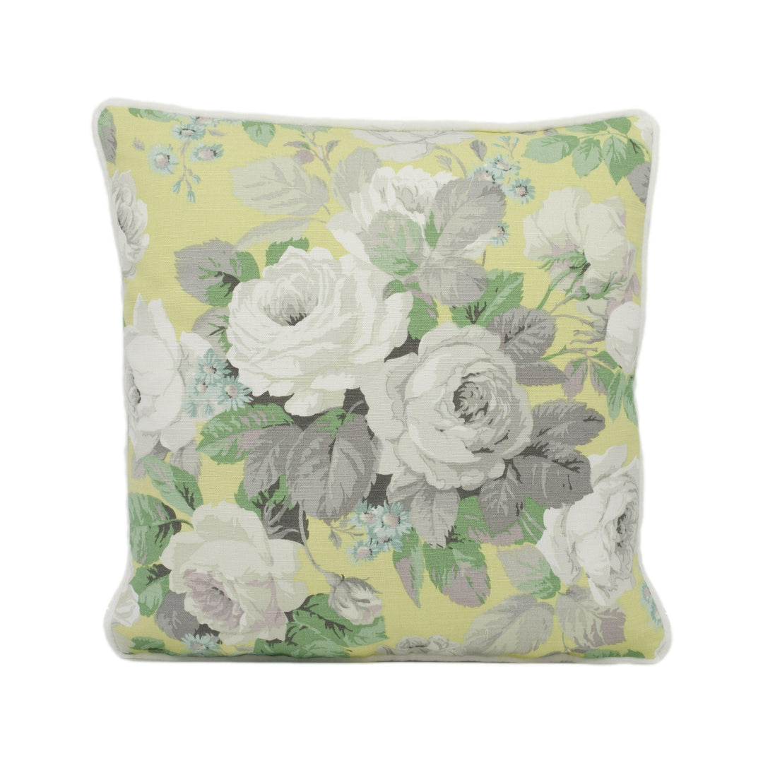 Sanderson - Chelsea - Linden / Silver - Contrast Piped Cushion Cover Throw Pillow Designer Home Décor.