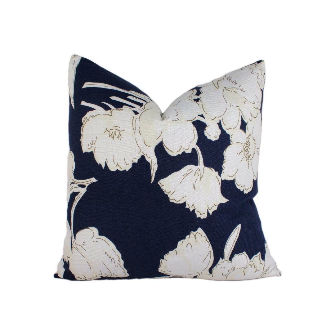 Ralph Lauren - Constance Floral - Resort Navy - Stunning Designer Cushion Cover Home Décor Throw Pillow.