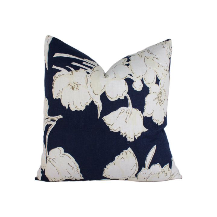 Ralph Lauren - Constance Floral - Resort Navy - Stunning Designer Cushion Cover Home Décor Throw Pillow.