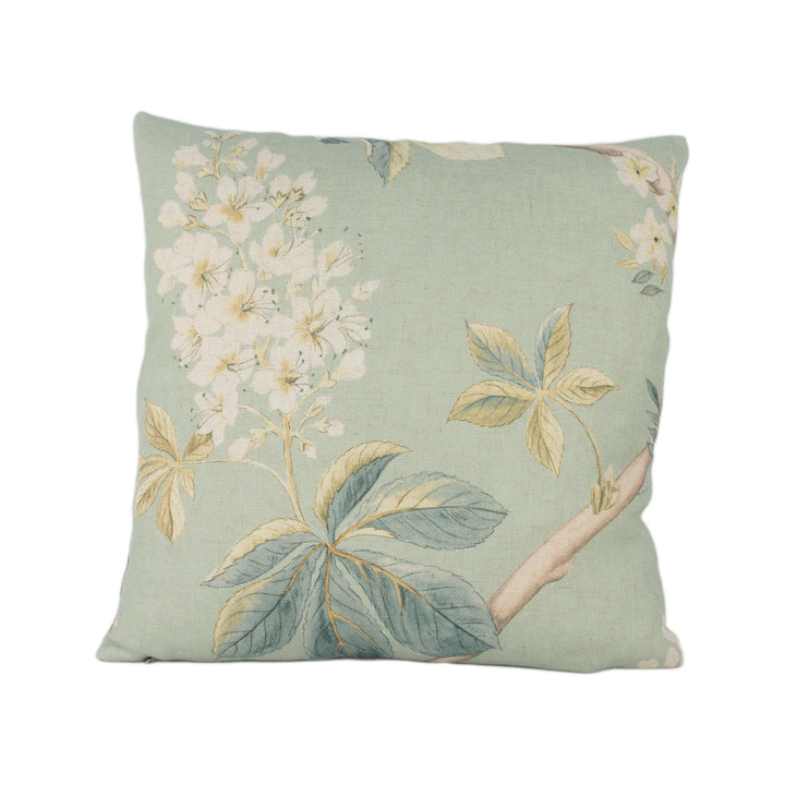 Sanderson - Chestnut Tree - Grey Blue / Sage - Traditional Trailing Chestnut Blossom Designer Cushion Cover - Luxury Throw Pillow - Handmade.