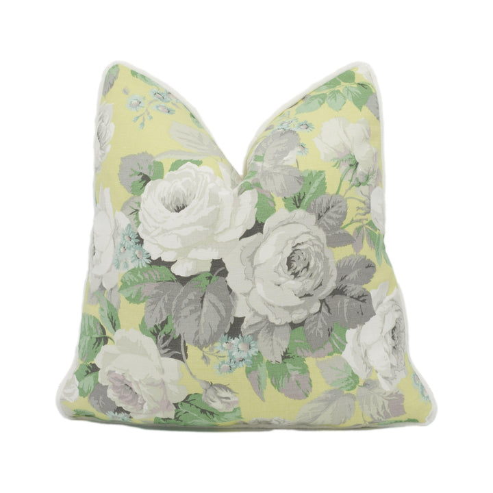 Sanderson - Chelsea - Linden / Silver - Contrast Piped Cushion Cover Throw Pillow Designer Home Décor.