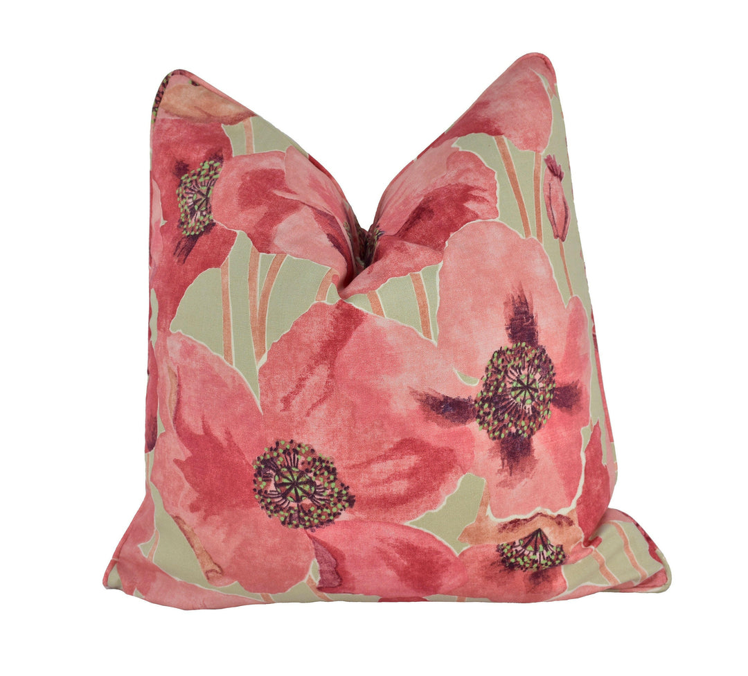 Sanderson - Embleton - Claret / Linen - Self Piped Cushion Cover Throw Pillow Designer Home Decor.