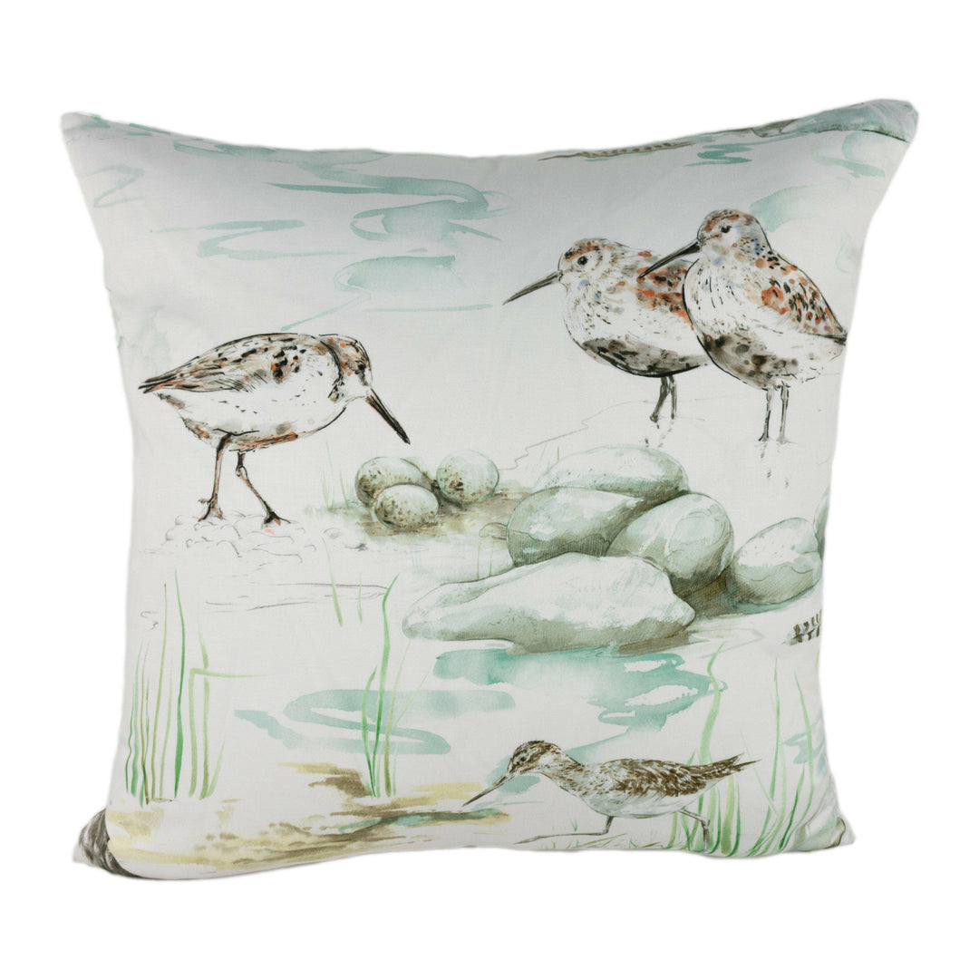 Sanderson - Estuary Birds - Mist / Ivory - Cushion Cover Throw Pillow Designer Home Decor.