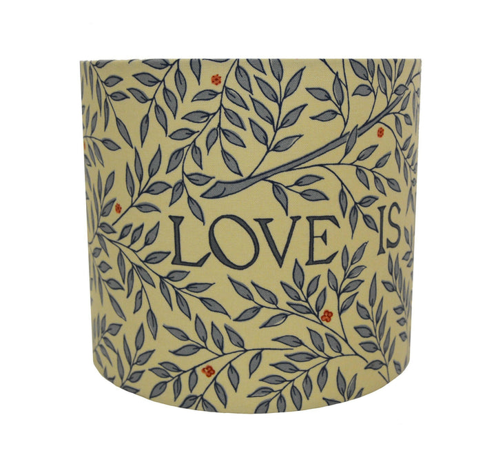 William Morris - Love is Enough - China Blue/Vellum - Lampshade Stunning Handmade.