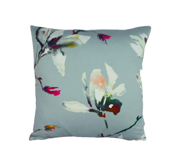 Romo - Saphira - Duck Egg - Delicate Vibrant Floral Magnolia Designer Cushion Cover - Handmade Throw Pillow - Luxury Home Decor.
