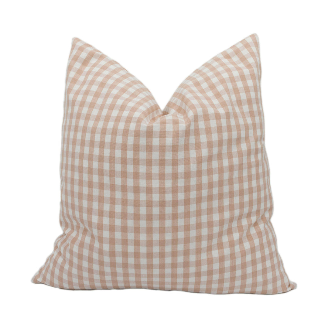 Romo - Elmer - Rose Quartz - Cute Simple Pink Check Designer Cushion Cover - Handmade Throw Pillow - Luxury Home Decor.