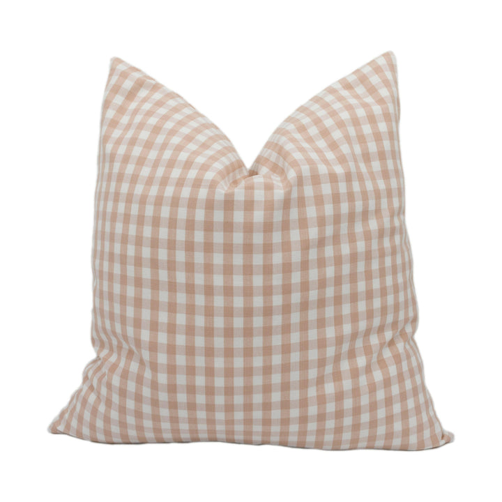 Romo - Elmer - Rose Quartz - Cute Simple Pink Check Designer Cushion Cover - Handmade Throw Pillow - Luxury Home Decor.
