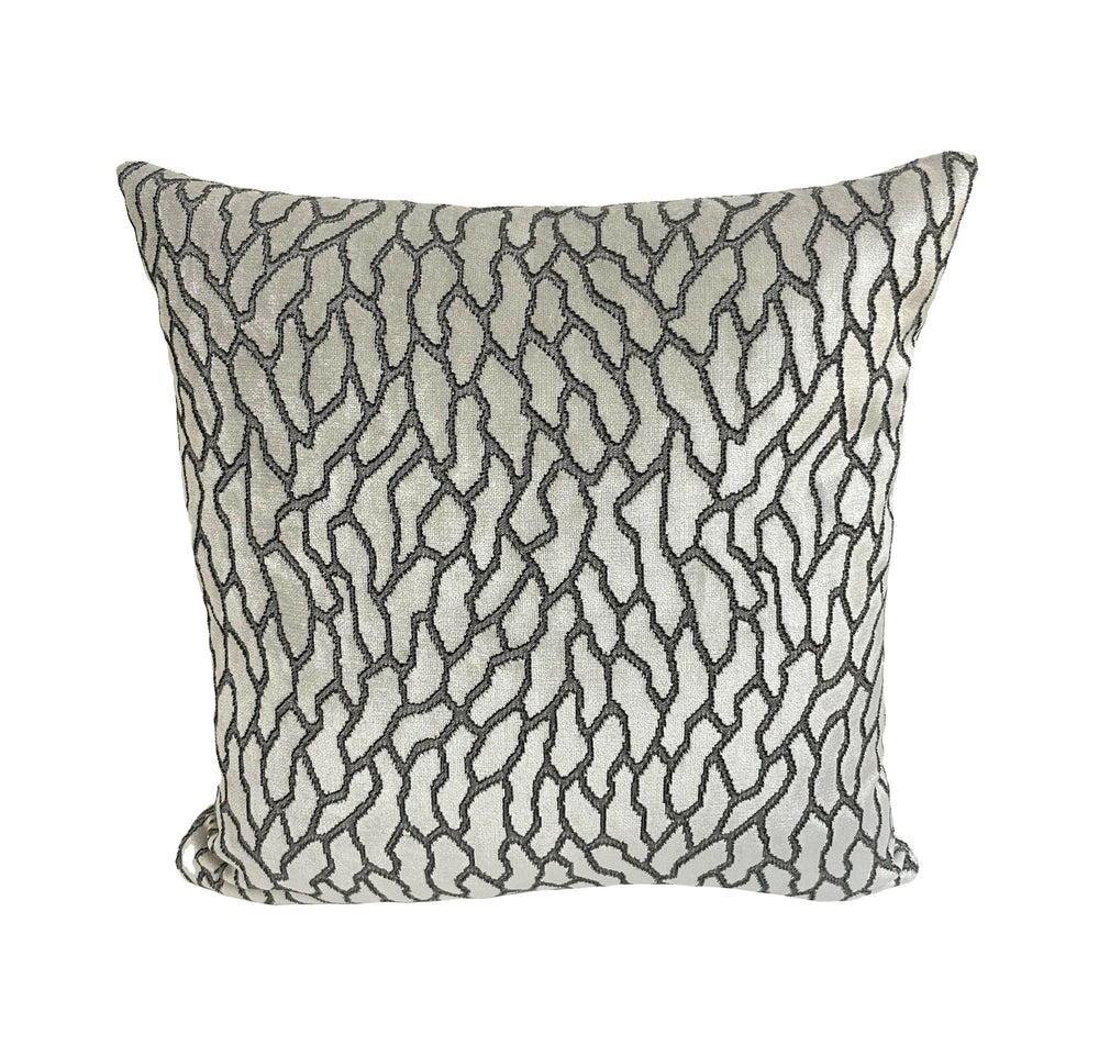 Romo - Black Edition - Romita - Pampas - Lustrous Abstract Jacquard Velvet Designer Cushion Cover - Handmade Throw Pillow - Luxury Home.