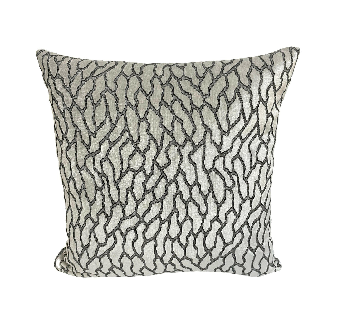 Romo - Black Edition - Romita - Pampas - Lustrous Abstract Jacquard Velvet Designer Cushion Cover - Handmade Throw Pillow - Luxury Home.