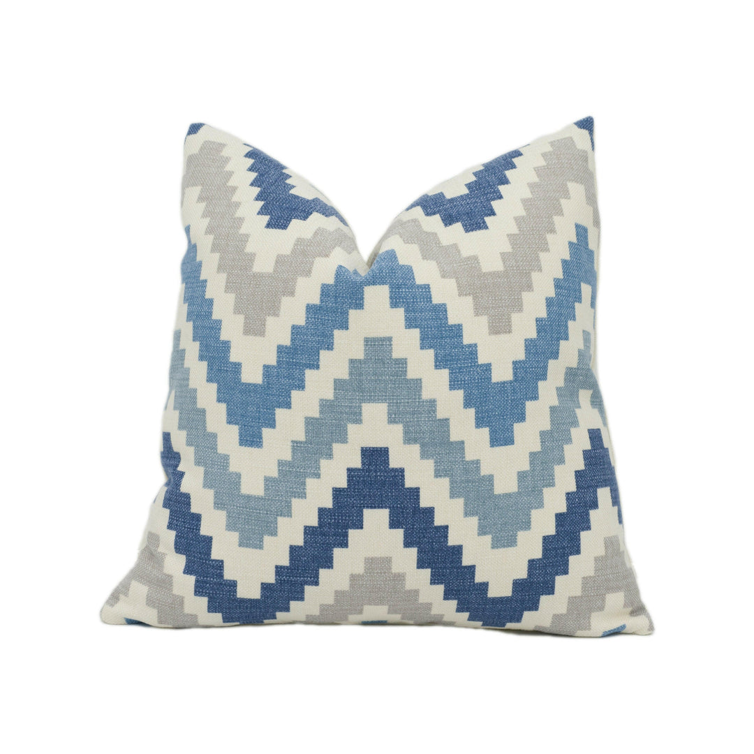 Romo - Scala - Oxford Blue - Contemporary Chevron Stripe Designer Cushion Cover - Handmade Throw Pillow - Luxury Home Decor.