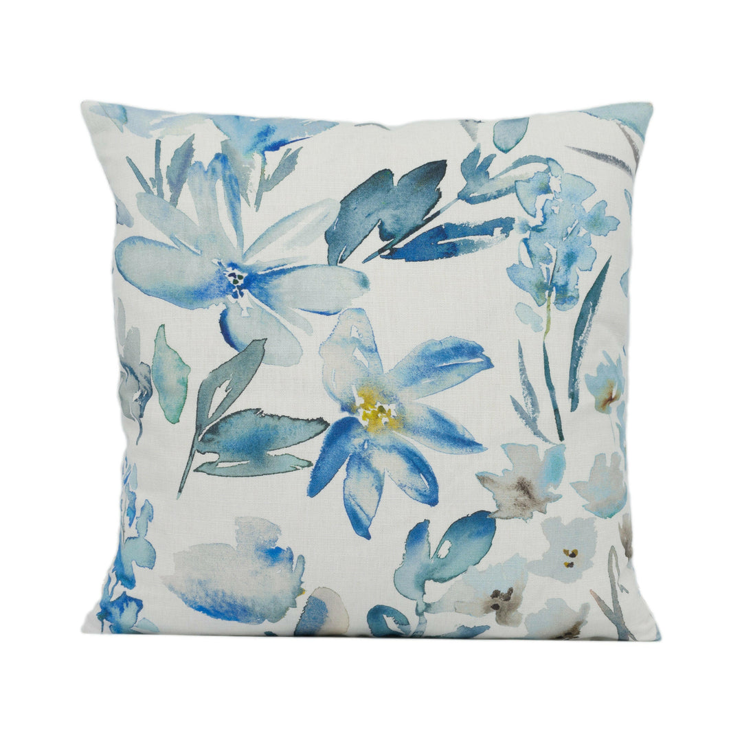 Romo - Otelie - Cobalt - Artsy Watercolour Floral Cushion Cover Handmade Throw Pillow Designer Home Décor.