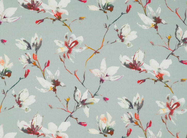 Romo - Saphira - Duck Egg - Delicate Vibrant Floral Magnolia Designer Cushion Cover - Handmade Throw Pillow - Luxury Home Decor.