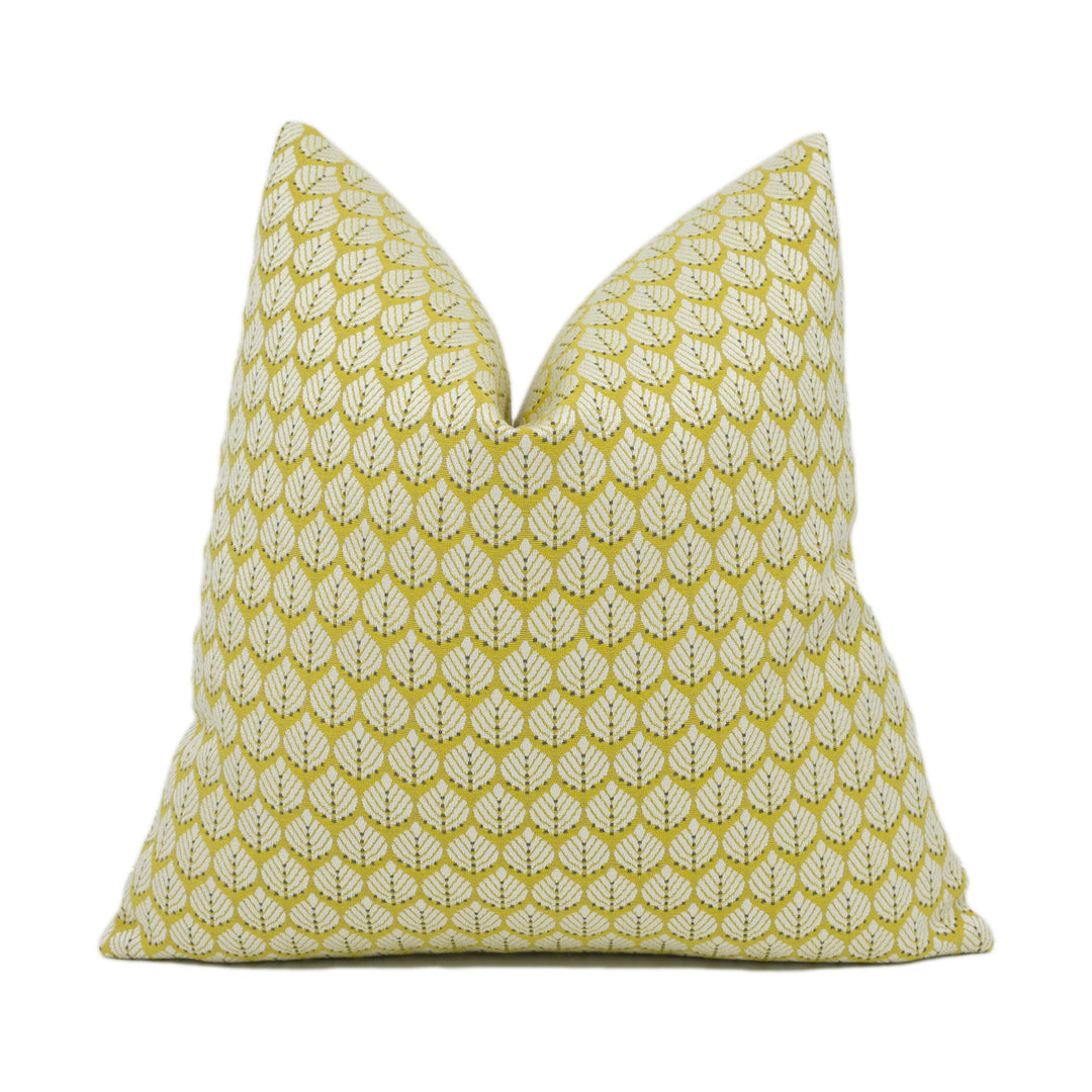 Romo - Hennell - Fenugreek - Leaf Inspired Geometric Cushion Cover - Handmade Throw Pillow - Designer Home Décor.