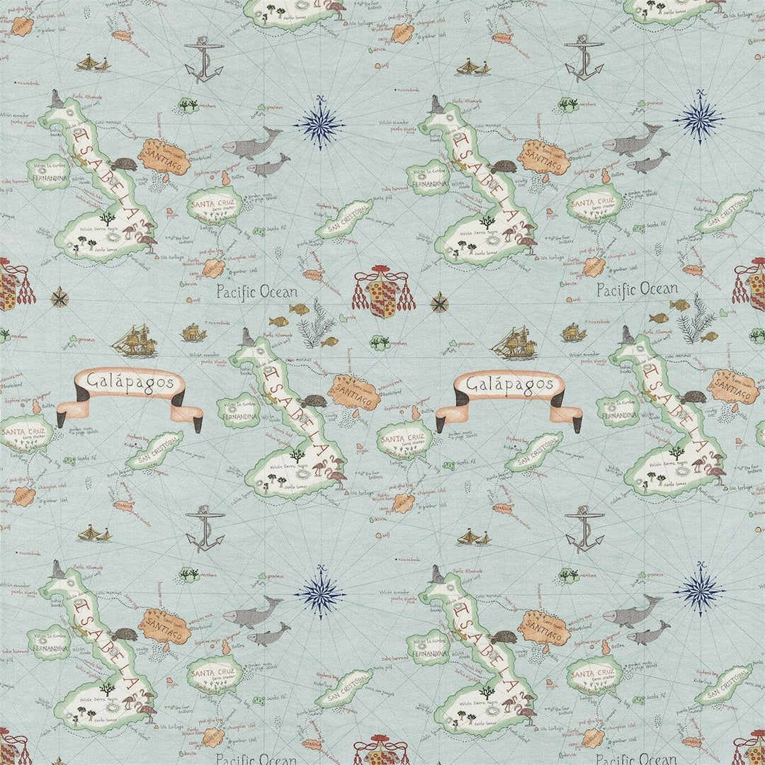 Sanderson - galapagos - ocean blue - curtains made to measure drapes designer home decor.