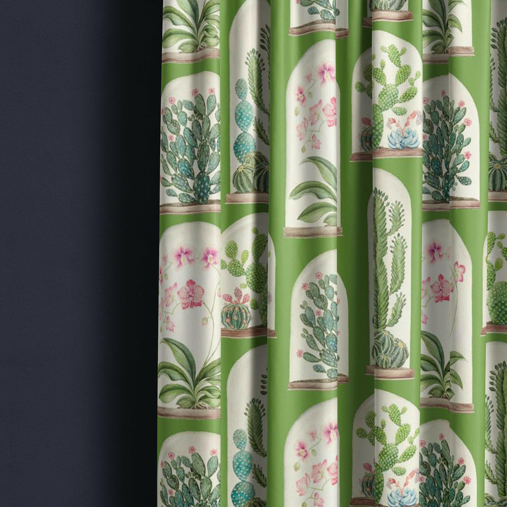 Sanderson - Terrariums - Botanical Green - Curtains Made to Measure Drapes Designer Home Décor.