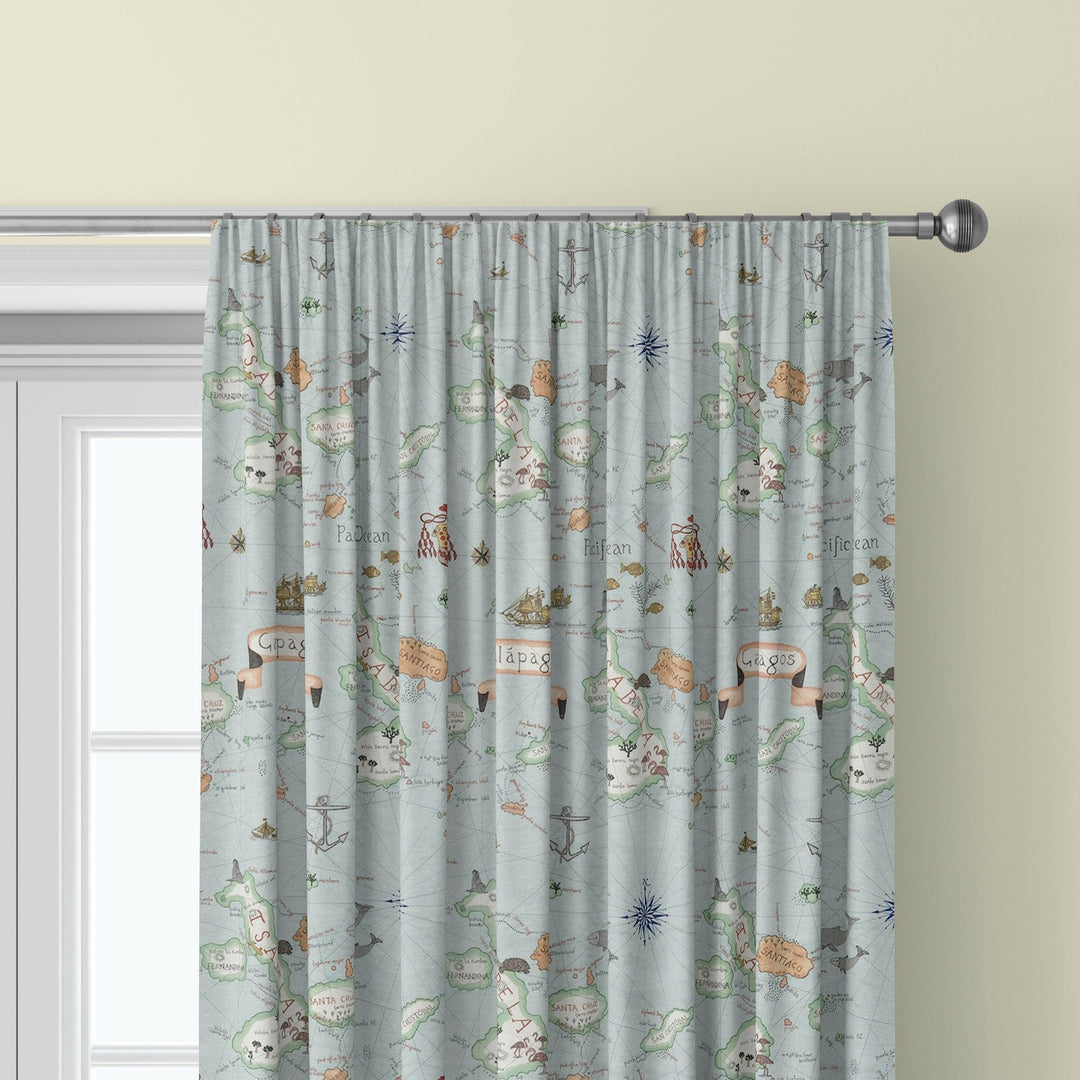 Sanderson - galapagos - ocean blue - curtains made to measure drapes designer home decor.