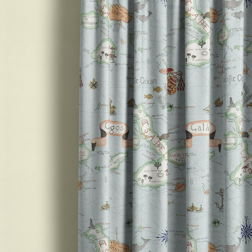 Sanderson - galapagos - ocean blue - curtains made to measure drapes designer home decor.