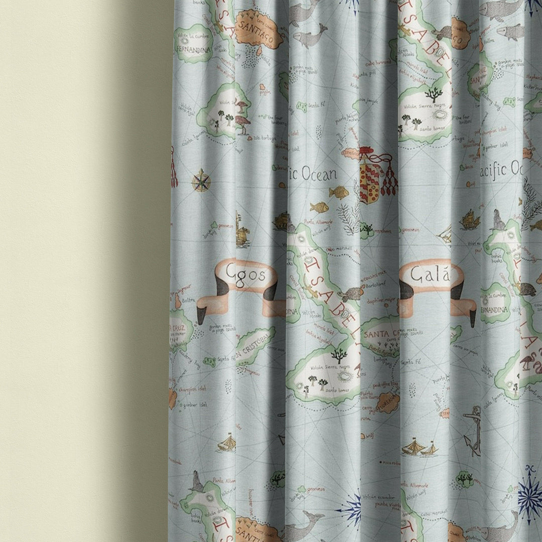 Sanderson - galapagos - ocean blue - curtains made to measure drapes designer home decor.