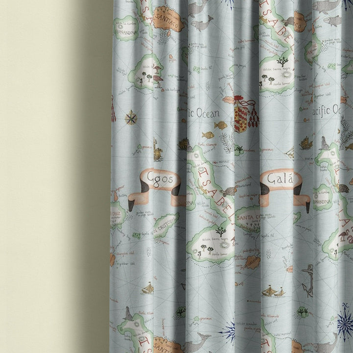 Sanderson - galapagos - ocean blue - curtains made to measure drapes designer home decor.