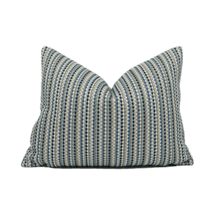 Romo - Ditton - Buxton Blue - Playful Striped Weave Designer Cushion Cover - Handmade Throw Pillow - Luxury Home Décor.