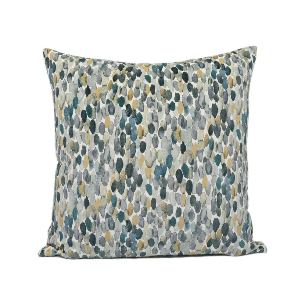 Romo - Orrin - Eucalyptus - Contemporary Grey Painterly Velvet Cushion Cover - Handmade Throw Pillow - Designer Home Décor.
