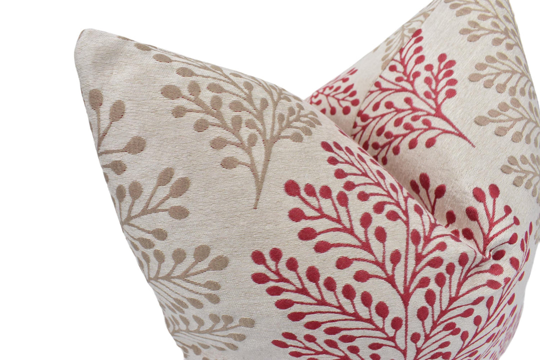 a close up of a pillow on a white background