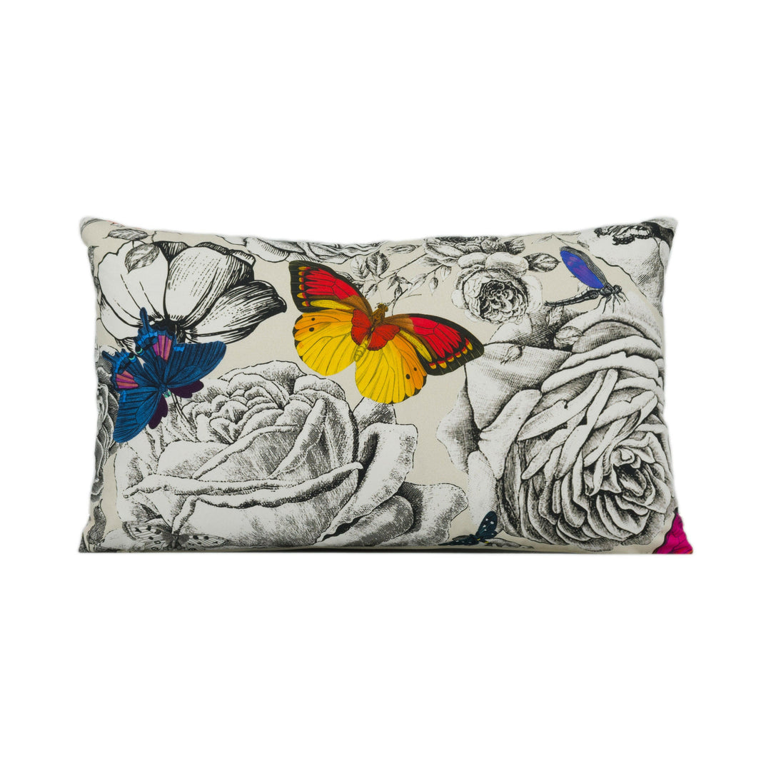 Osborne & Little - Butterfly Garden - Multi - Bright Bold Floral Cushion Cover - Handmade Throw Pillow - Designer Home Décor.