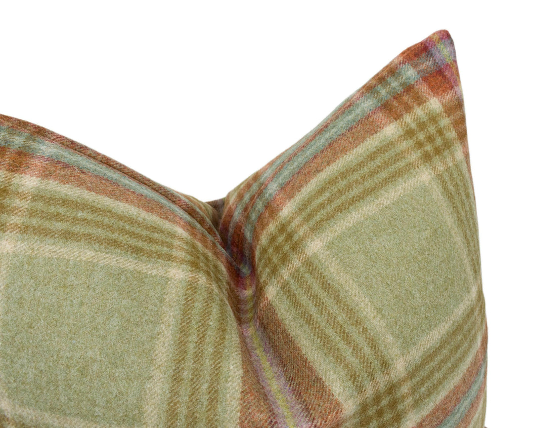 Abraham Moon - Ingleton - Agate - 100% Wool Cushion Cover - Designer Plaid Pillow Cover - Handmade Custom Abraham Moon Pillow.
