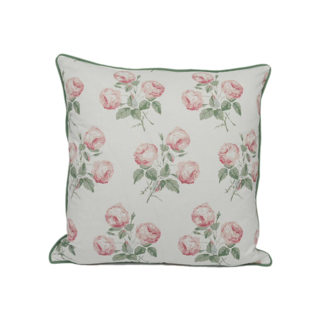 Colefax and Fowler - Bowood - Pink / Leaf Chintz - Iconic Rose Floral Designer Cushion Cover - Luxury Chintz Throw Pillow - Handmade Decor.