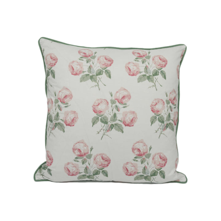 Colefax and Fowler - Bowood - Pink / Leaf Chintz - Iconic Rose Floral Designer Cushion Cover - Luxury Chintz Throw Pillow - Handmade Decor.