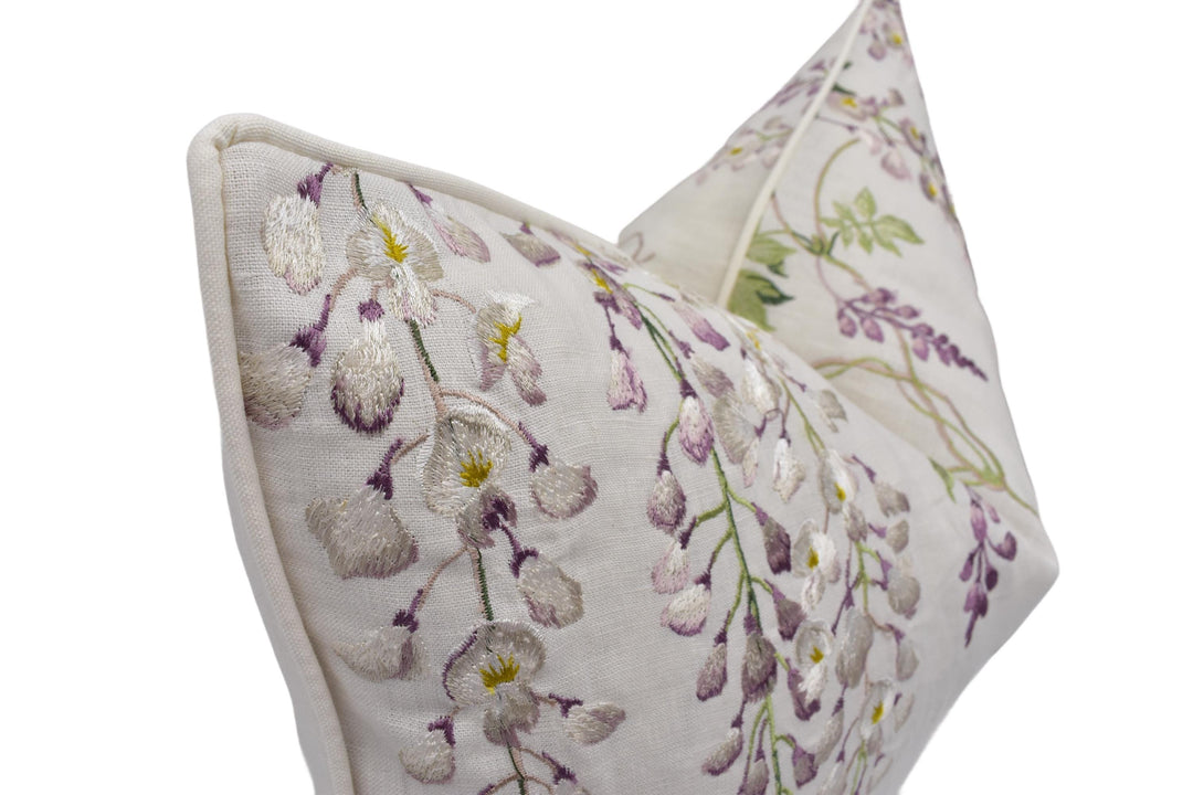 a close up of a pillow on a white background