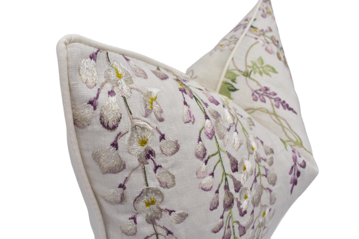 a close up of a pillow on a white background