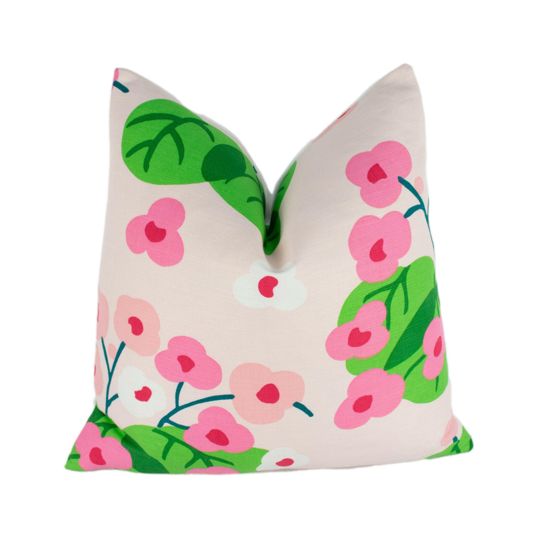 Schumacher -  Saku - Pink - Traditional Japanese Cherry Blossom Designer Cushion Cover - Handmade Throw Pillow Designer Home Decor.