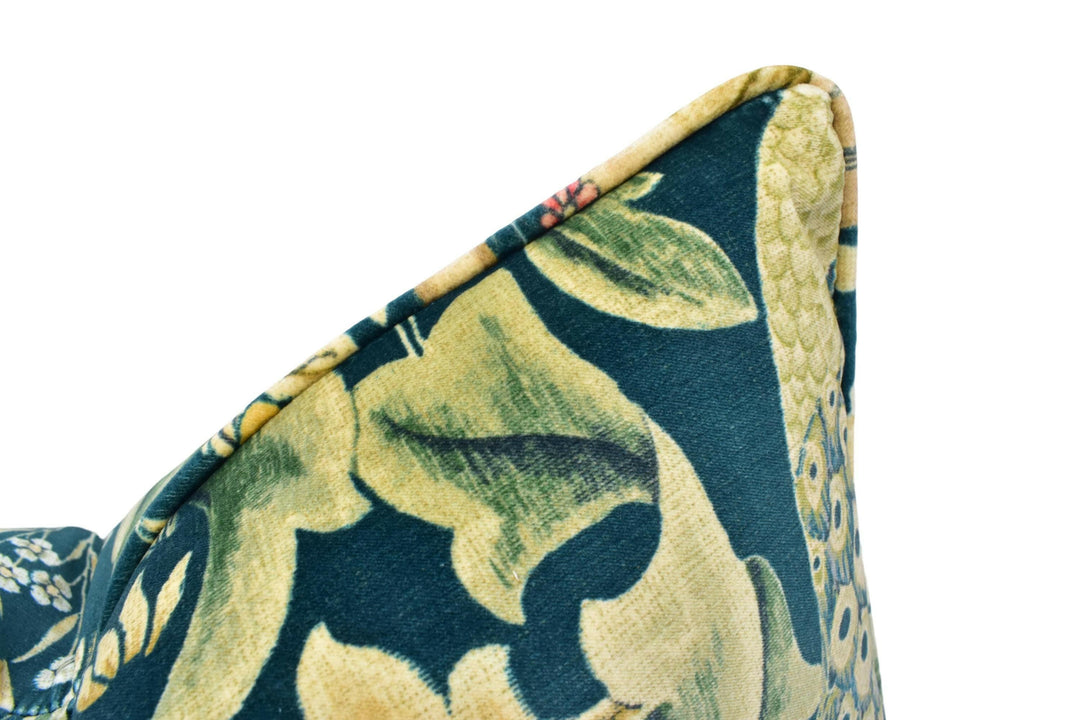 William Morris - Forest Velvet - Azure - Dramatic Woodland Creatures Tapestry Lush Velvet Designer Cushion Cover Handmade Throw Pillow Home.