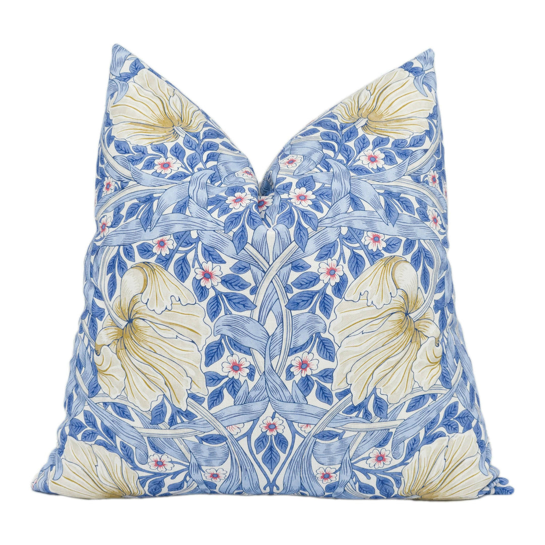William Morris - Pimpernel - Woad - Classic English Morris Floral Cushion Cover Handmade Throw Pillow Designer Home Décor.