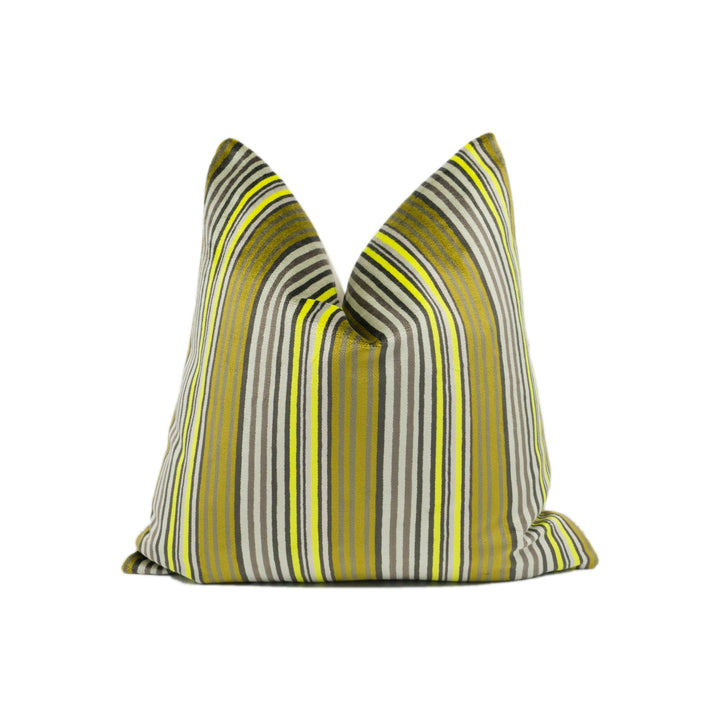 Modern Bright Striped Velvet Cushion Cover - Handmade Throw Pillow - Designer Home Décor.