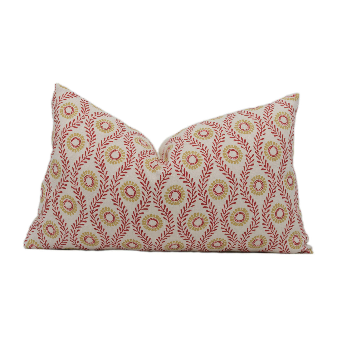 Colefax and Fowler - Swift - Red - Charming Scandi Designer Cushion Cover - Handmade Throw Pillow Luxury Home Decor.