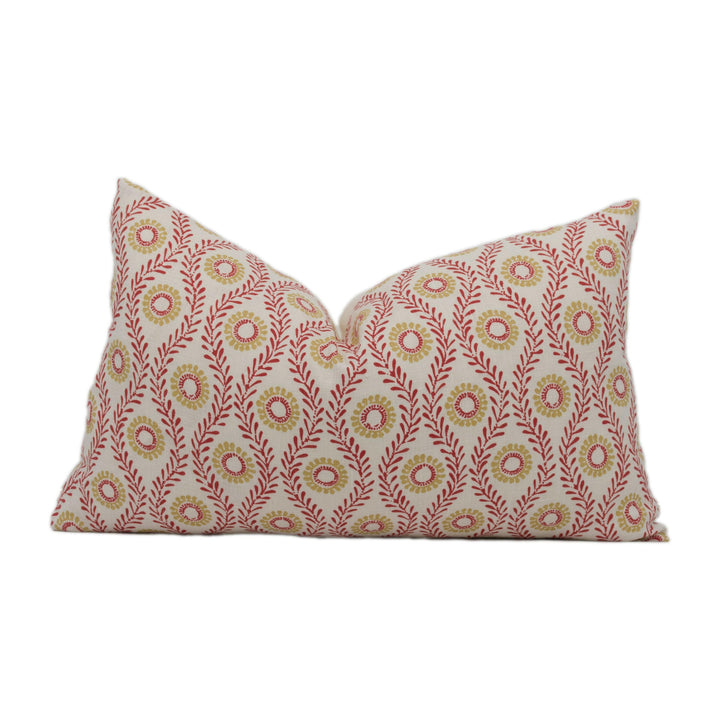 Colefax and Fowler - Swift - Red - Charming Scandi Designer Cushion Cover - Handmade Throw Pillow Luxury Home Decor.