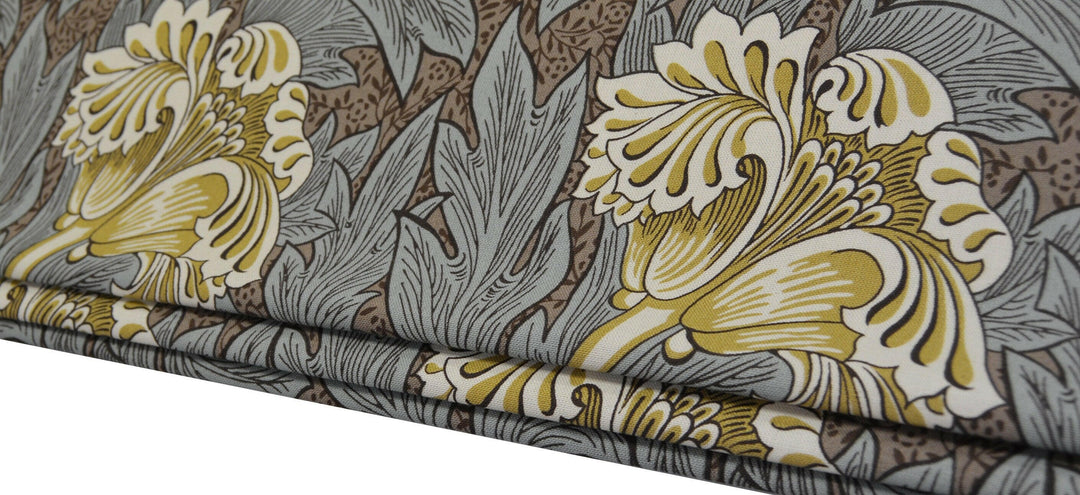 William Morris - Tulip - Bullrush & Slate - Professionally Made Roman Blind Made to Measure.