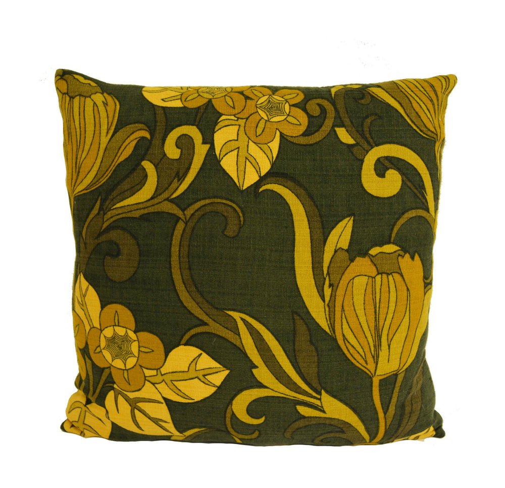 Vintage 1950's Indanthren Barkcloth Cotton Cushion Cover.
