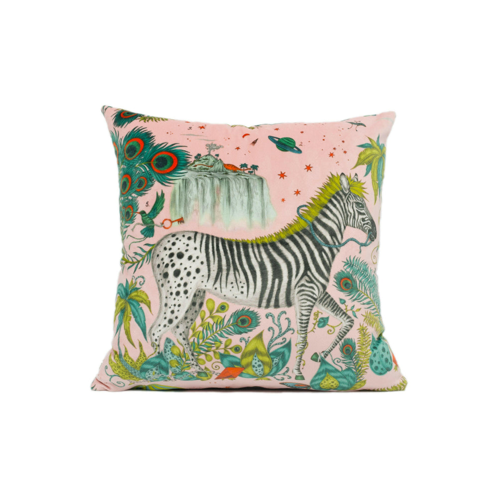 Funky Bold Maximalist Fantasy & Mythical Animal Velvet Designer Cushion Cover - Luxury Throw Pillow - Handmade Home Decor Lost World.