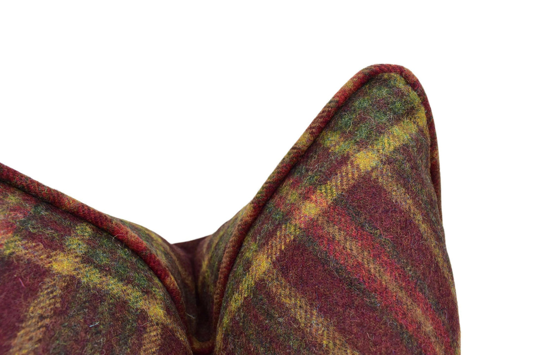 Abraham Moon - Ingleton - Tourmaline -  100% Wool Cushion Cover - Designer Plaid Pillow Cover - Handmade Custom Abraham Moon Pillowmade.