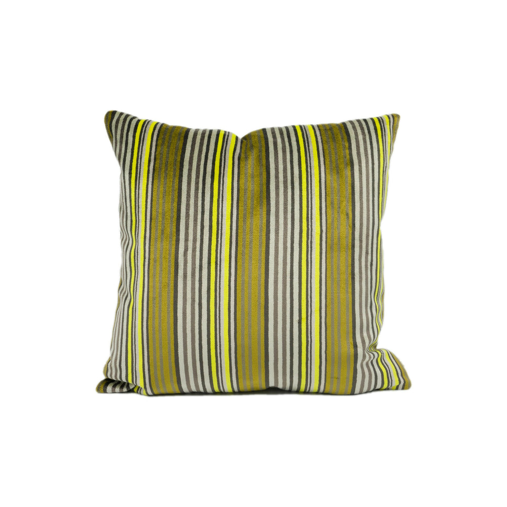 Modern Bright Striped Velvet Cushion Cover - Handmade Throw Pillow - Designer Home Décor.