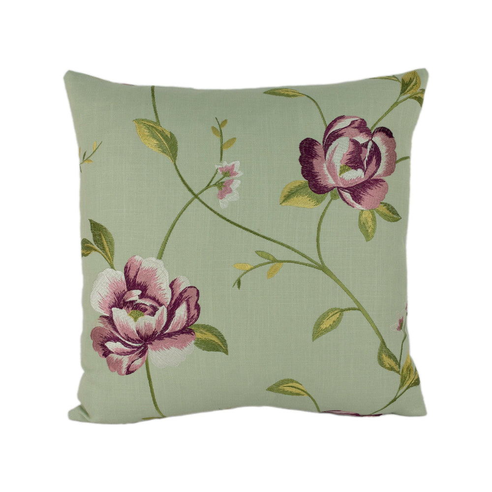 Clarke & Clarke - Alderley - Heather - Stunning Embroidered Floral Cushion Cover Throw Pillow Designer Home Decor.