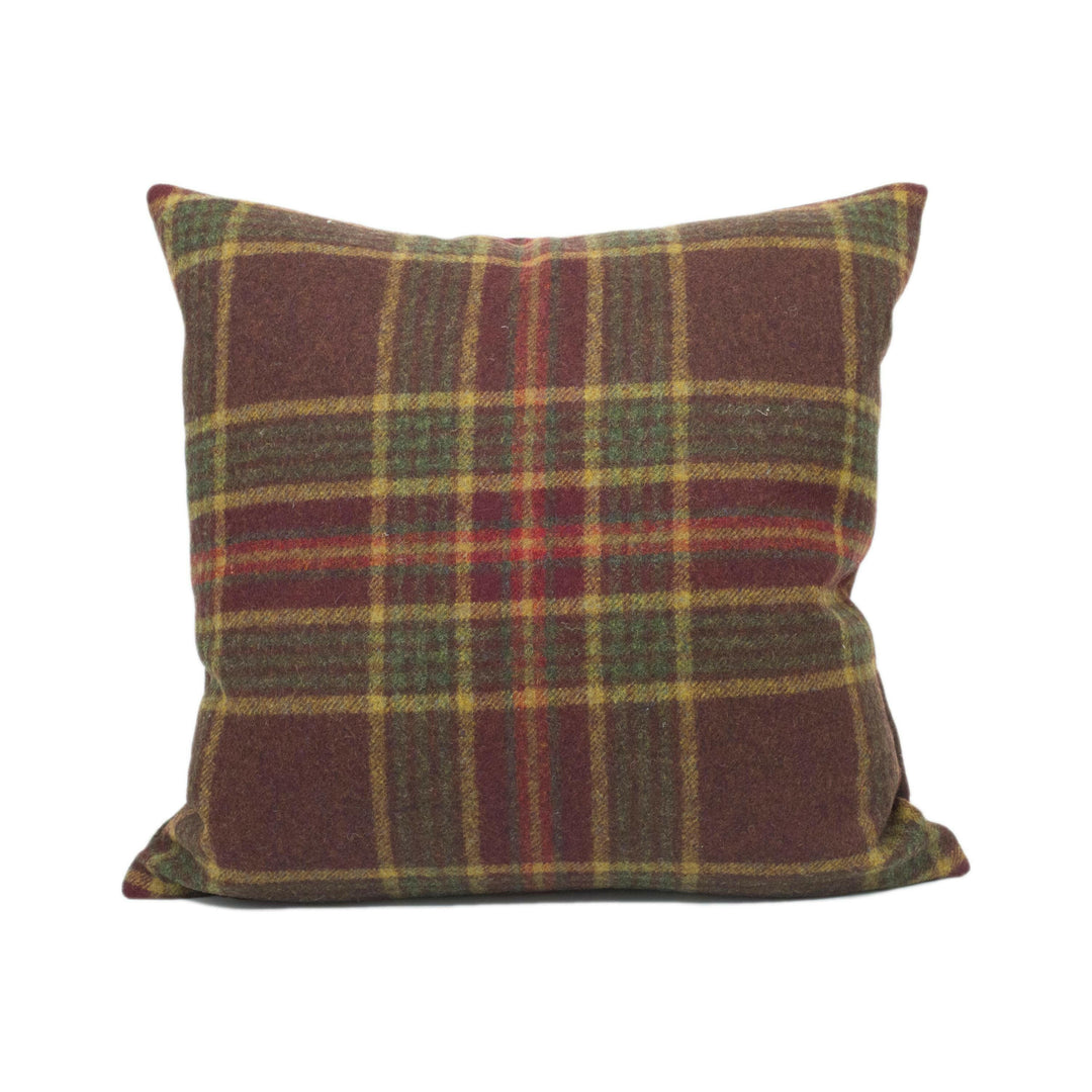 Abraham Moon - Ingleton - Tourmaline -  100% Wool Cushion Cover - Designer Plaid Pillow Cover - Handmade Custom Abraham Moon Pillowmade.