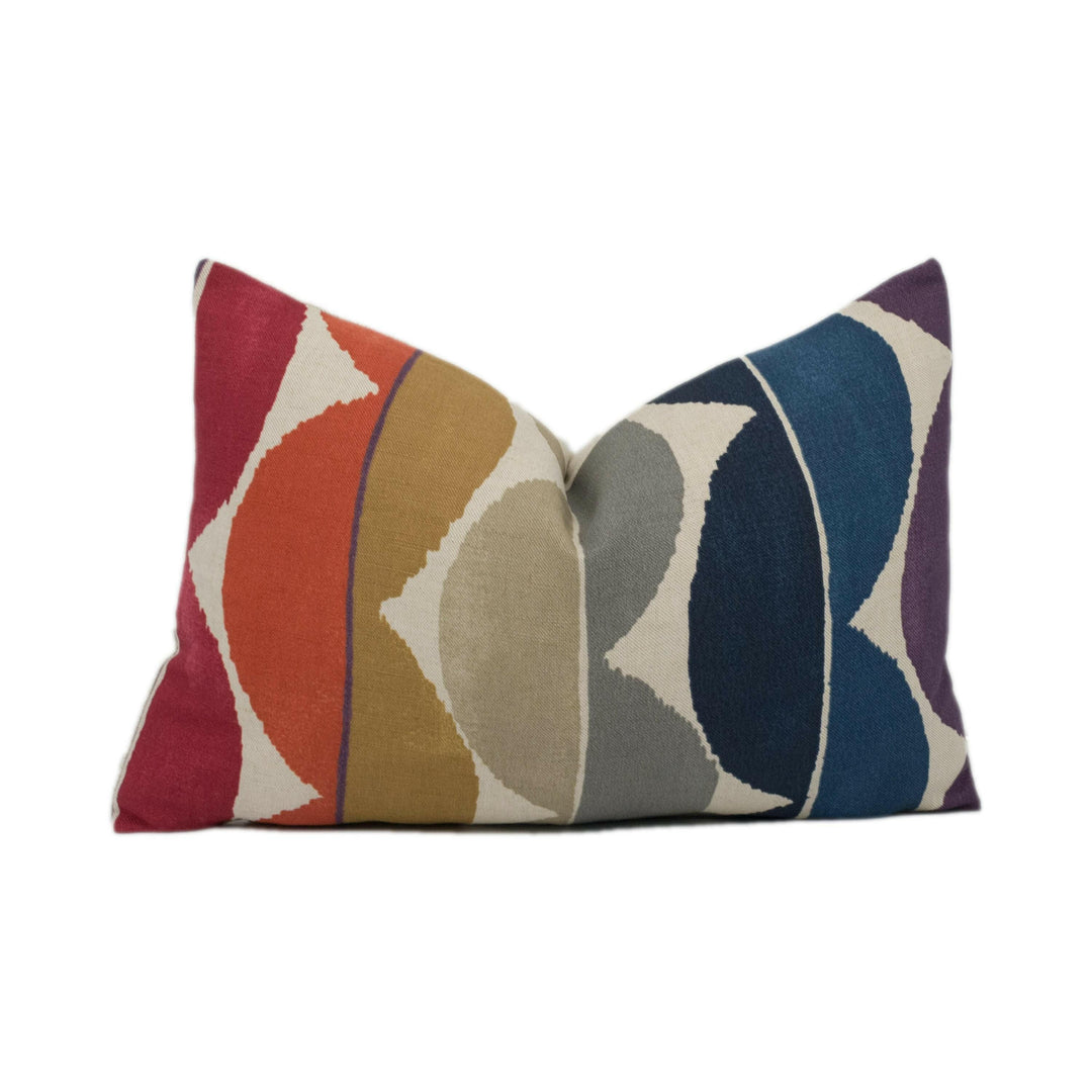 Scion - Yoki - 5 Colourways Available - Terracotta / Berry / Sapphire / Denim / Fig - Retro Curvy Cushion Cover - Handmade Throw Pillow.